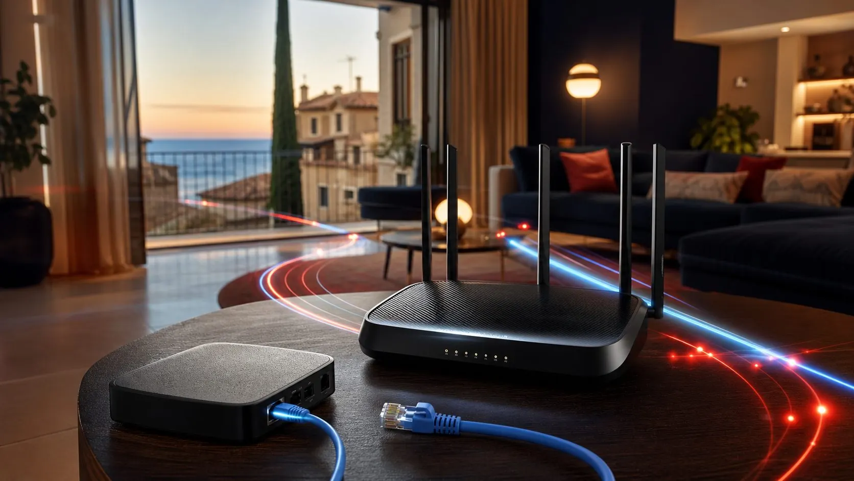 Routeur et câble Ethernet